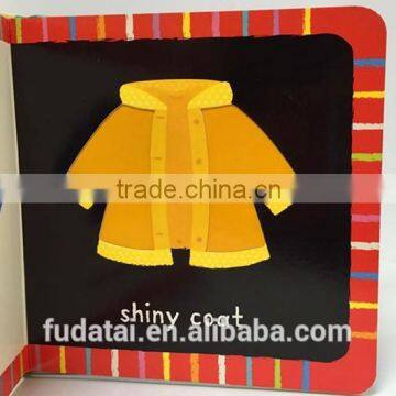 FDT customized top quality and lovely creative baby touch and feel board book printing with cloth