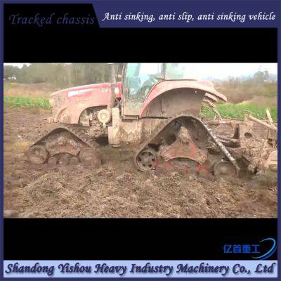 Tractor modification with anti sinking track suitable for paddy fields