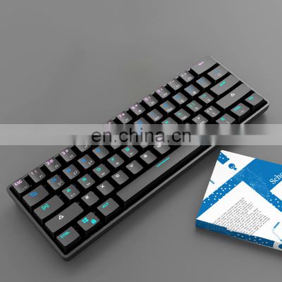 61key gamer computer rgb led colored wireless usb gaming computer accessories teclado laptop BT ergonomic mechanical keyboard