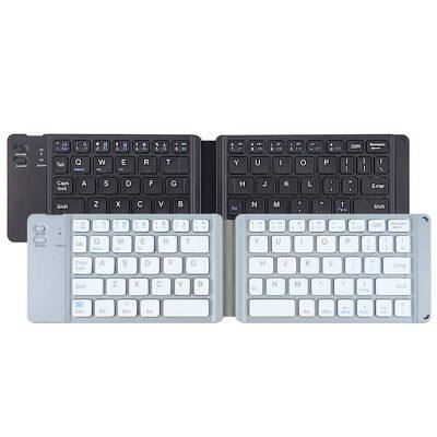 Portable Full Size Ultra Slim Portable Wireless Keyboard Folding Key Board Compatible 3 Systems Foldable Keyboards