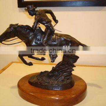 Bronze Human Riding a Horse Sculpture for Interior Decoration