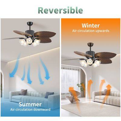 LED Ceiling Fan Elegant White ABS Blades Ceiling Fan With LED Light and Remote Control photo-2