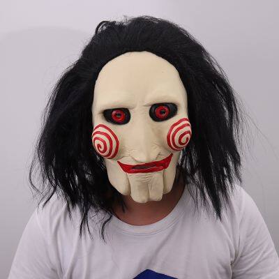 Halloween Saw Latex Mask Creepy Movie Theme Billy Jigsaw Puppet Cosplay Headwear Masks photo-2