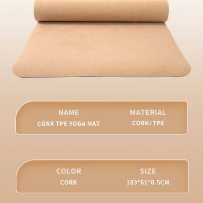 Custom Hotsale High-Quality Eco-Frendly Natural Rubber Cork Yoga Mat photo-3