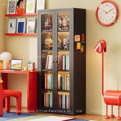 Customizable Metal Arched Office Storage Cabinet, Dust-proof Document Bookcase With Reeded Glass for Professional Workspace photo-2