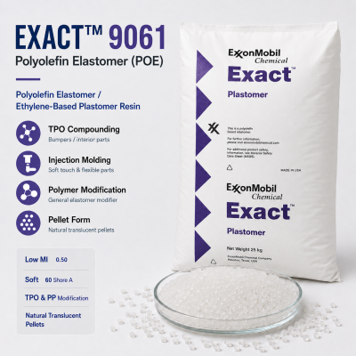ExxonMobil Exact 9061 POE Polyolefin Elastomer Resin for TPO Compounding PP Impact Modifier Injection Molding Pellets