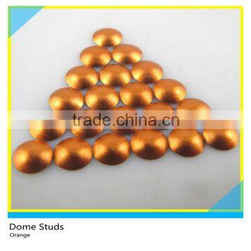 Aluminum Metal Hot Fix Dome Studs Orange Flatback Half Round Studs