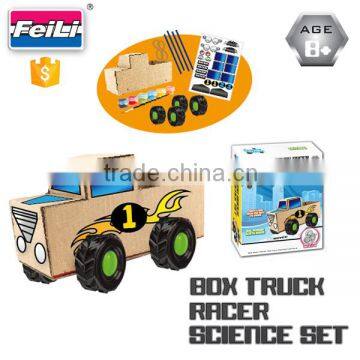 hot creative DIY science kit box truck racer painting toys set