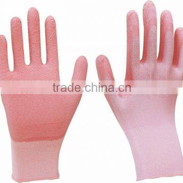 Yellow Form-Fitting Gloves with Orange Latex Palm Coating