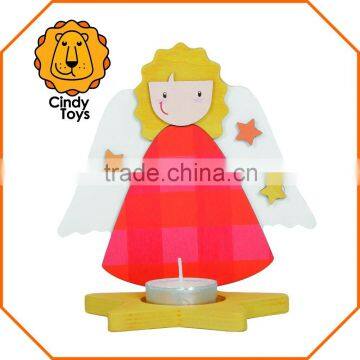 DIY Wooden Craft Tealight Holder Angel 1 pcs for Kids