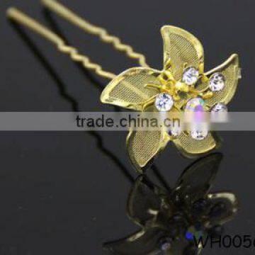 Gold Flower Pins Hair accessories metal hair clips