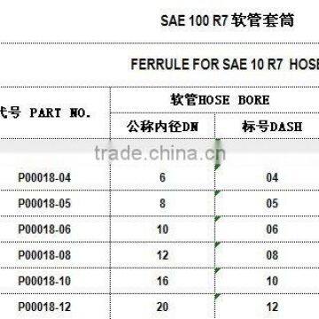 Hydraulic Hose SAE 100R7 Hose Ferrule