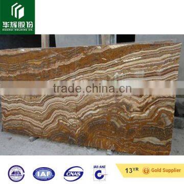 Transparent tiger skin yellow onyx big slabs for wall decoration