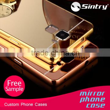 free sample cheap mobile phone cases electroplating make up case with light mirror case cover for samsung galaxy e5