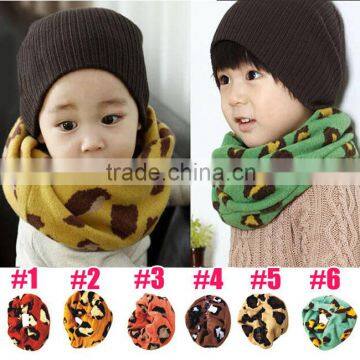 Best Selling Circle Loop Leopard Children Knitted Scarf