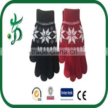 Ladies Warmer Knitted Jacquard Gloves Cute Touch Screen Winter Glove