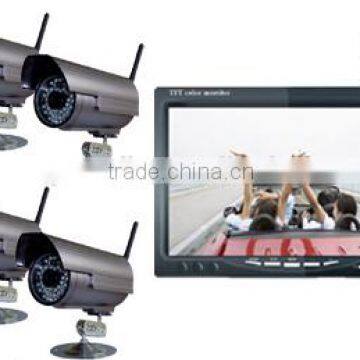 RV-7001-4 Digital Wireless CCTV camera System with Quad Monitor Ideal for recording, home office monitoring