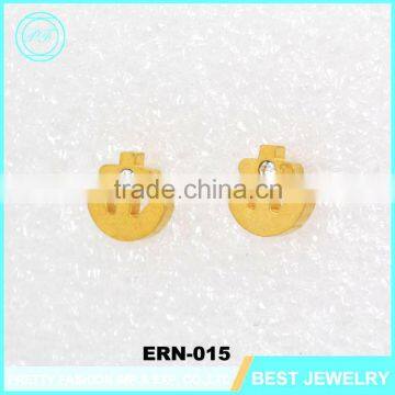 Yiwu Hot Sale Fashion Charm Gold Anchor Stud Earring Beautiful Designs For Women
