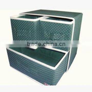 AN15 ANPHY Non-woven 3 drawers Storage Box Cabinet Drawer Box H30*L30*W23cm Dots Fabric Customize ok Blue Red 2 colors in stock