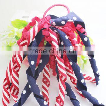 Factory OEM ODM July 4th Festival Children Girls UVOGUE Ribbon Curly Hair Bands Accessories photo-2