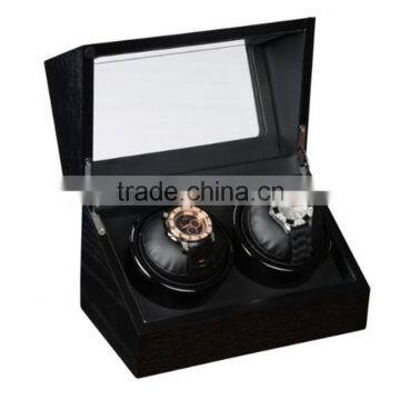 2015 Newest luxury wooden black watch box with 2 pcs, watch box manufacturer
