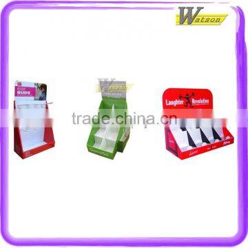 multifunctional cosmetic PDQ cardboard display box with plastic hooks