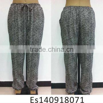 Ladies viscose new fashion loose style leopard print pants