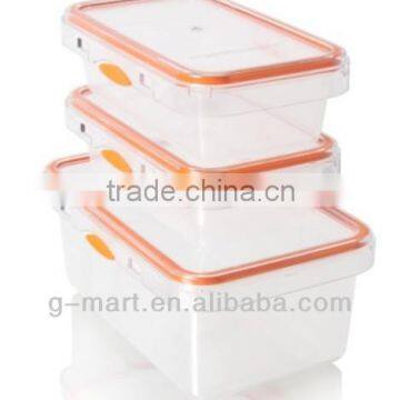 3-Piece plastic food lock storage container set