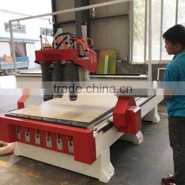 KC1325A-3S Wooden Door Manufacturing Machines CNC Router With 3 Air Cooling 4.5kw HSD Spindles for MDF Cutting Engraving