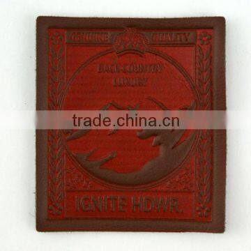 Custom Embossed Leather label/Garment Leather Label/Jeans printing leather label
