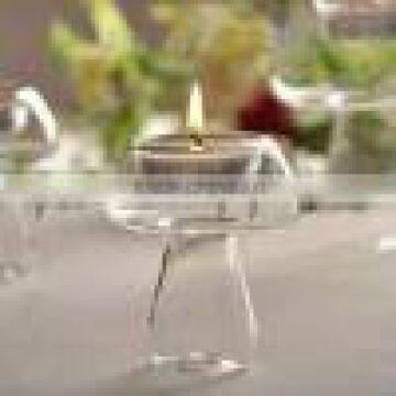 Pyrex glass candle holder