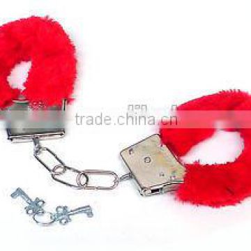 Party night funny red plush metal handcuff toy wholesale HK2005