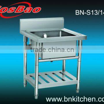 Stainless steel kitchen equipment washing table