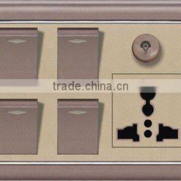 Four Gang Switch With Dimmer And MF Socket