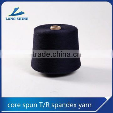 Black T/R 70/30 Core Spun Yarn 16S+40D spandex