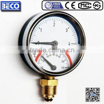 100mm YW-100A compounded Painted steel hydraulic temperature Pressure Gauge