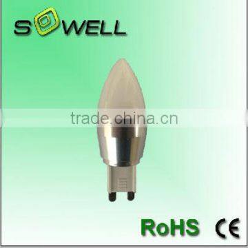 AC220V 2W 2835SMD 3PCS 2700-3000K/6500-7000K CE RoHS Aluminum+ceramic G9 LED corn light Bulbs