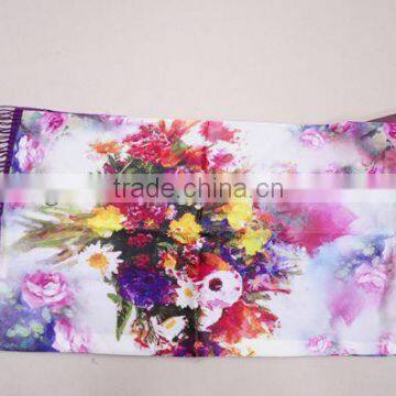 Hangzhou 2014 Latest Fashion Digital Print Woman Silk Shawl