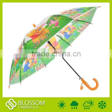 Wholesale cheap kids umbrellas with cartoon design POE canopy