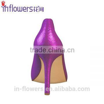 Purple Bright Color Leather Pointed Toe Ladies Sexy High Heels photo-6