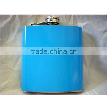 6oz/ 170ML Classic Stainless Steel Hip Flask with color paint-blue