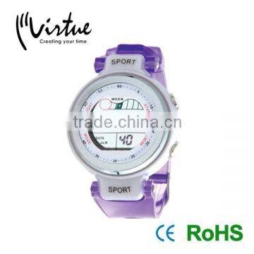 Factory price PVC resin strap online watches for girls,fancy lcd girls watch