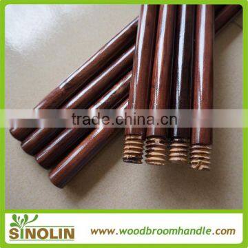 SINOLIN colorful varnished wooden mop handle with screw/household Dyed color painted wooden broom stick