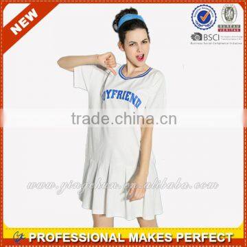 Casual loose sports blank t-shirt dress for girls (YCT-C0225)