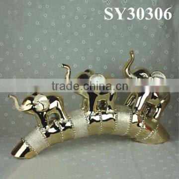 New Product Galvanized Ceramic Elephant Decoration