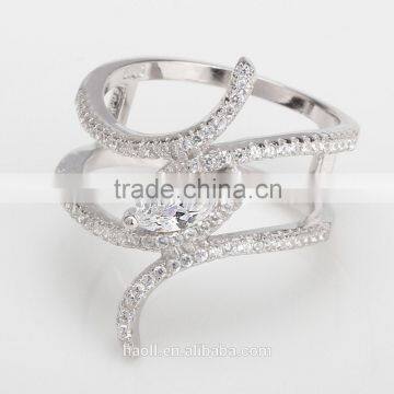 Wholesale Micro Pave CZ Ring 925 Sterling Silver Ring Designs for Girl photo-3