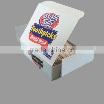 high quality wooden toothpicks with round in box