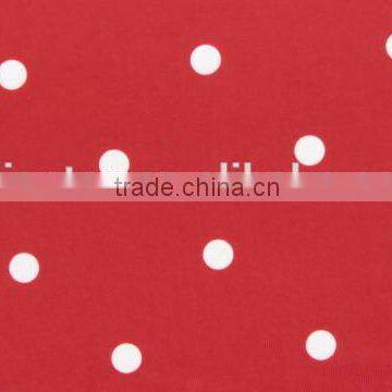 White Dot on Red Plain Pattern Polyester Spandex Ripstop Fabric photo-2