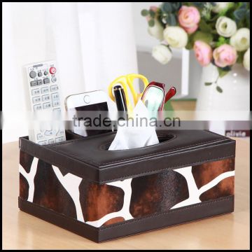 Sheng Rende multi functional remote control bo fashion leather tissue bo new European style leather paper bo