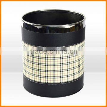 British European Leather + Metal Paint Trash Barrels Creative Trash Container Shipping Stylish Rooms Bucket